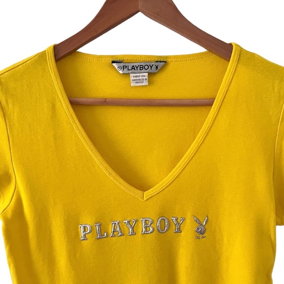 Playboy bunny yellow v neck top 💛​ - Picture 2 of 3